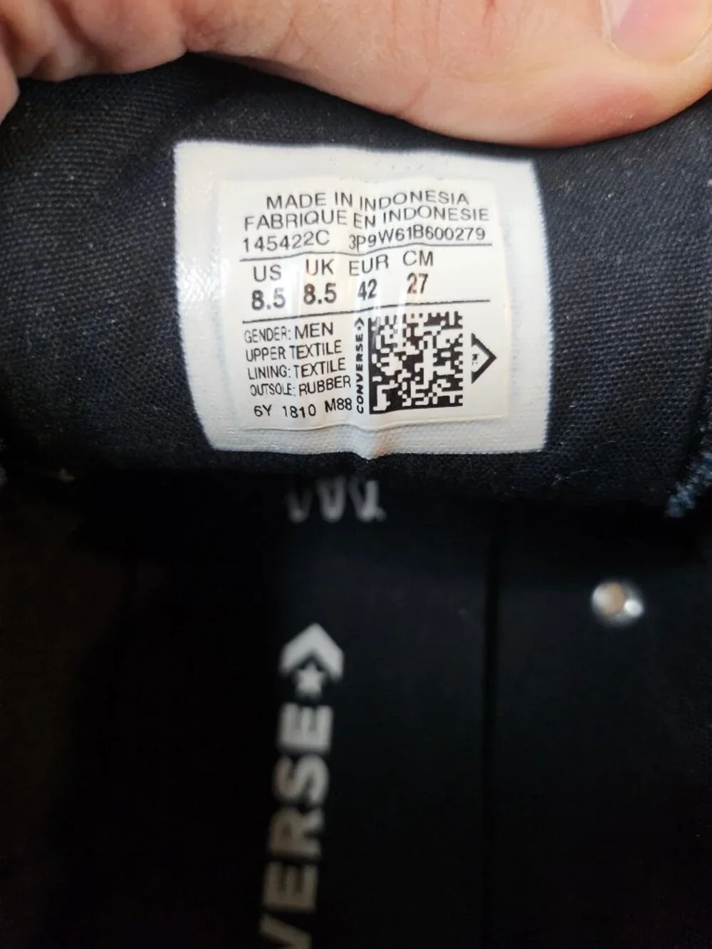 Converse Black and White Mid-Top Sneakers - Picture 7 of 8